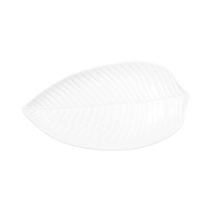 Melamine Large Leaf Platter - White