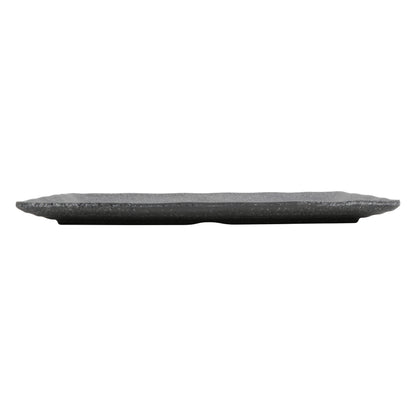 10.375" infuse stone grey rectangle melamine platter (small), 10.375"L x 4.5"W x 0.7"H, GET, cheforward