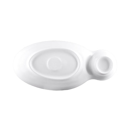 Melamine Two Compartment Tray - White