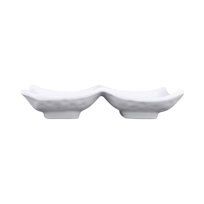 Melamine Two Compartment Tray - White