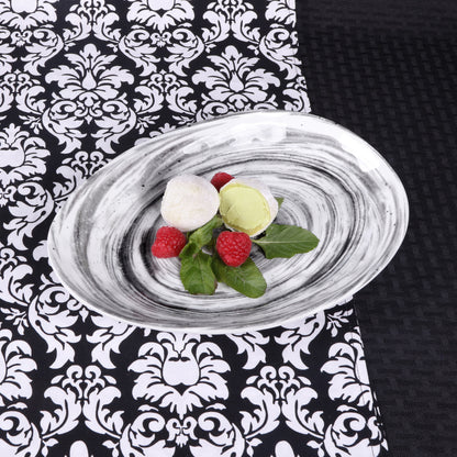 Melamine Deep Oval Plate - Black Design