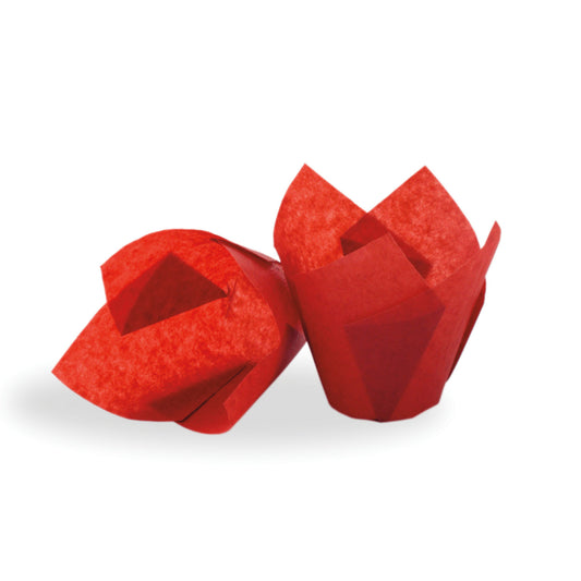 4" x 4" Food-Safe Tulip Inserts, Red, 1000 pieces./cs.