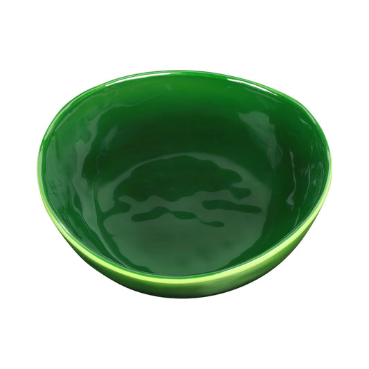 Melamine Irregular Round Bowl - Green Glaze