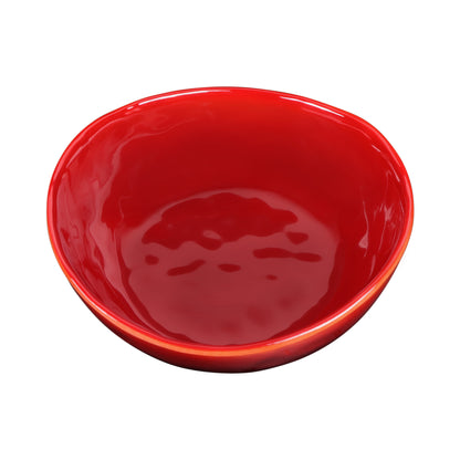 Melamine Irregular Round Bowl - Red Glaze