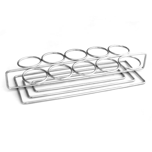 Stainless Steel Dessert Shooter Caddy with Ten Round Holders