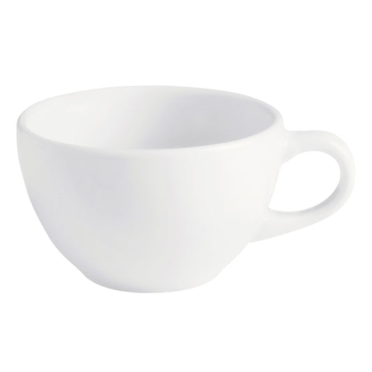 3.7 oz. Bright White Porcelain Espresso/Tea Cup, 4" Dia. w/Handle, Corona Actualite (12 Pack)