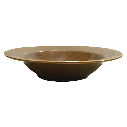 18.2 oz. Caramel Reactive Glaze Porcelain Rimmed Bowl, 9 3/4"Dia., Corona Cosmos Venus (Stocked) (12 Pack)