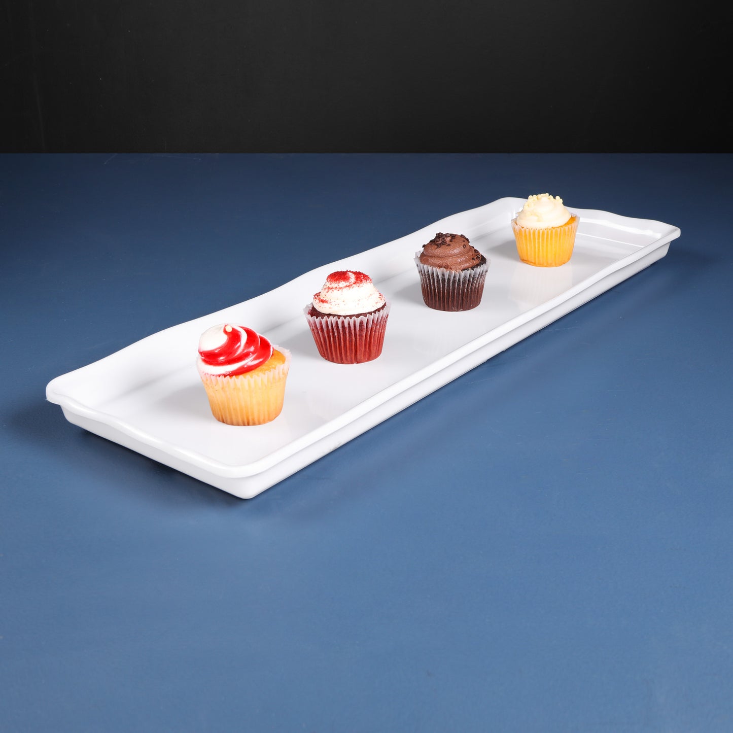 Melamine Rectangular Organic Tray - White