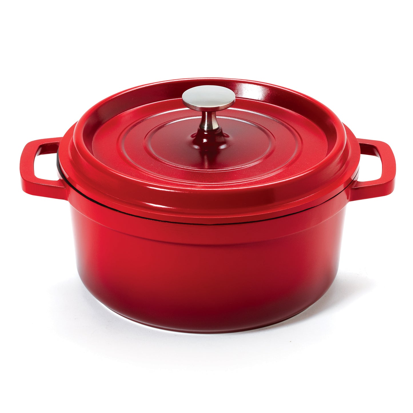 2.5 qt. (2.8 qt. rim-full), 7.88" Induction Ready Round Dutch Oven w/ Lid, 3.5" deep (Clear Coat)