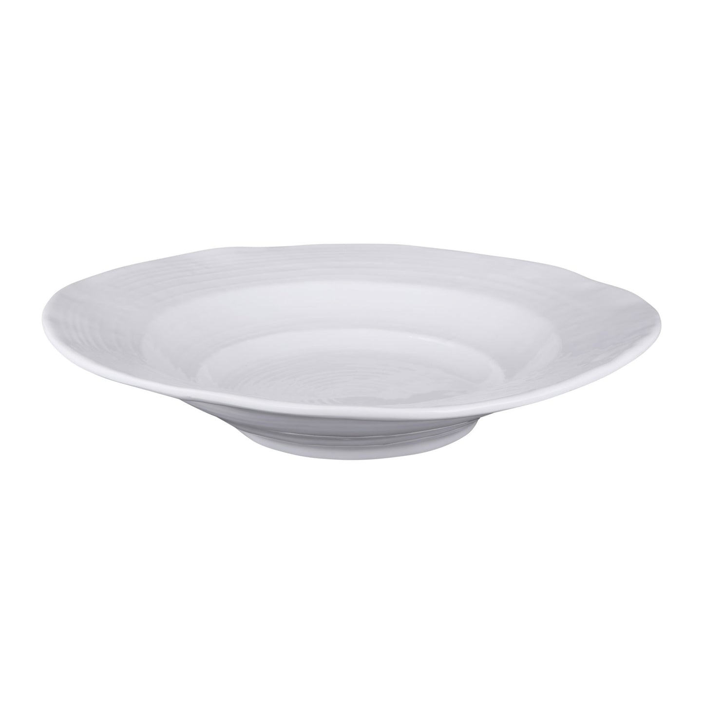 Melamine Irregular Round Serving Bowl - White