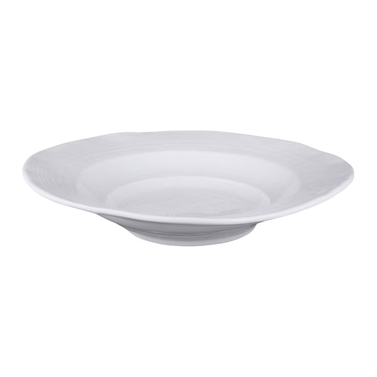 Melamine Irregular Round Serving Bowl - White