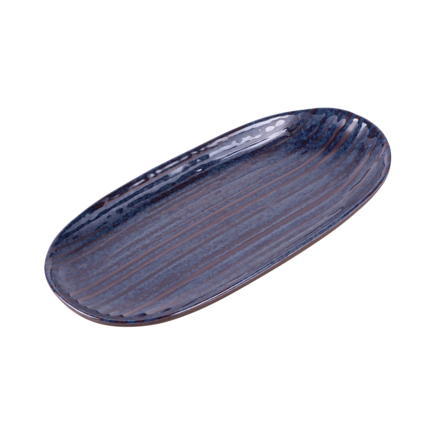 Melamine Oval Plate - Stardust Blue