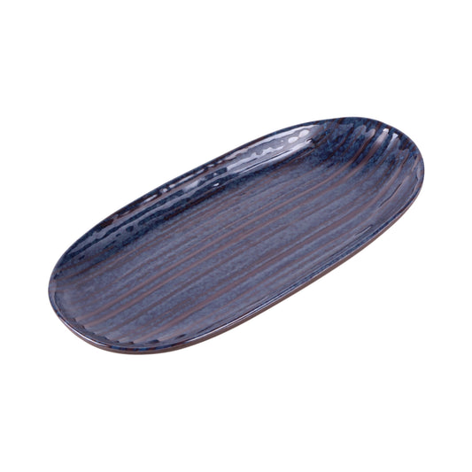 Melamine Oval Plate - Stardust Blue