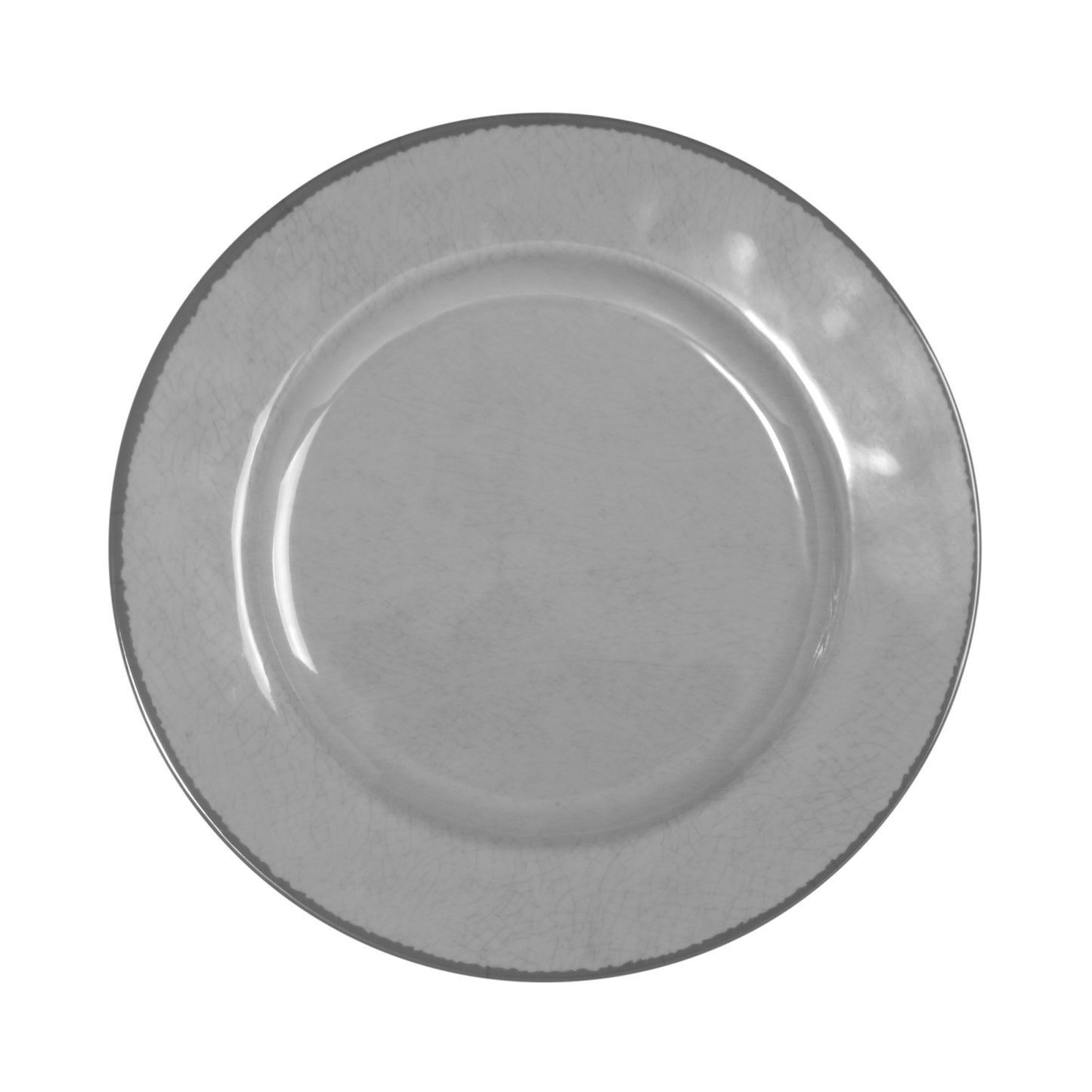 Melamine Round Crackle Plate - Gray