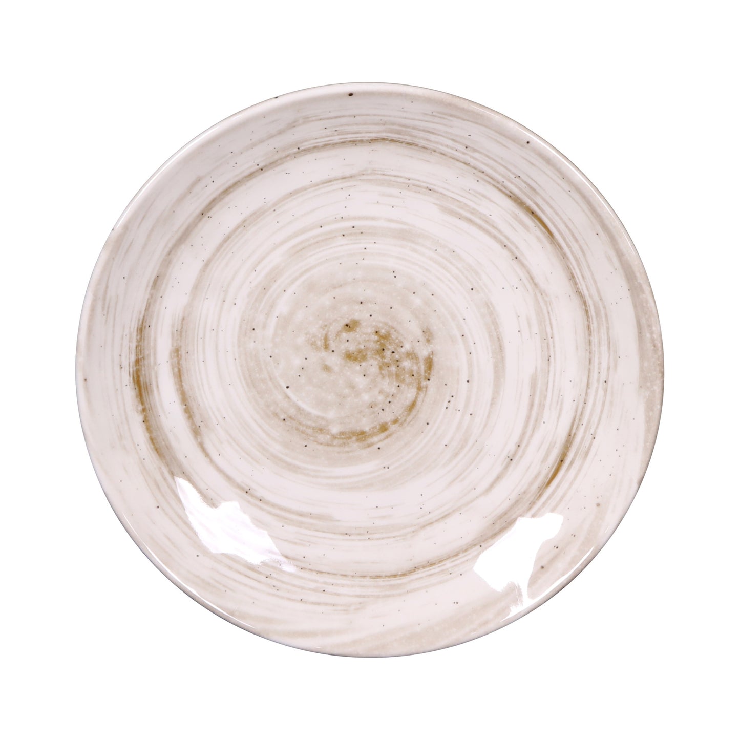 Melamine Round Plate - Taupe Design