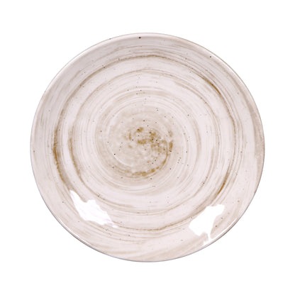 Melamine Round Plate - Taupe Design