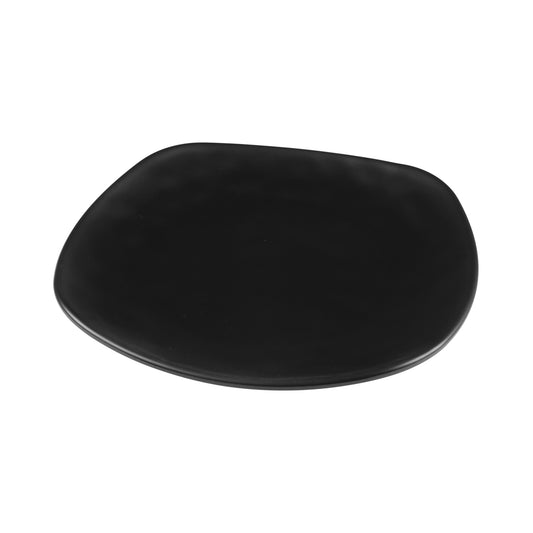 Melamine Square Plate w/ Rounded Edges - Black