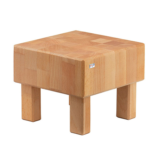 8.3" tall Butcher Block Square Cube Riser, Beech Wood. 8.7