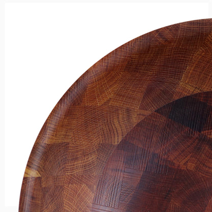 Melamine Round Bowl - Checkered Wood