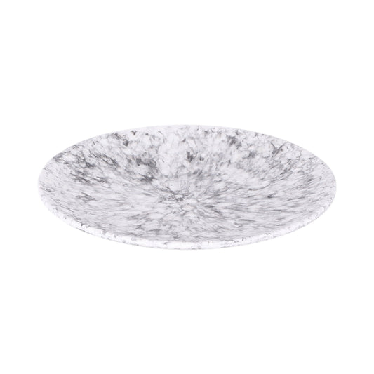 Melamine Round Plate - Black Marble