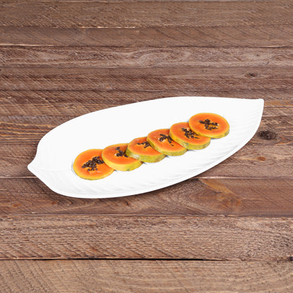 Melamine Large Leaf Platter - White