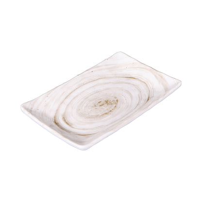 Melamine Rectangular Plate - Taupe Design