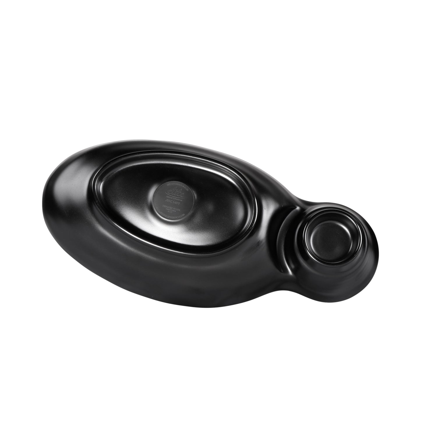 Melamine Two Compartment Tray - Black