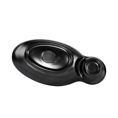 Melamine Two Compartment Tray - Black