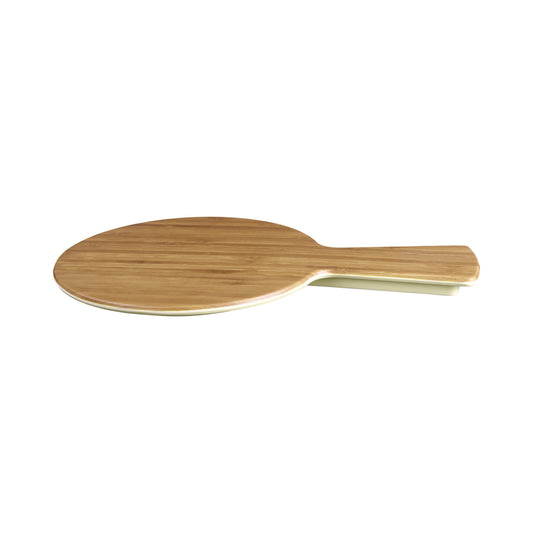 Melamine Round Serving Board - Bamboo