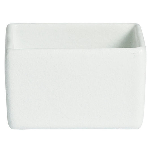 1.9 qt., 5" Square Straight Sided Salad Bar Bowl, 6" Deep, Bugambilia MOD Smooth Finish, White, (Stocked)