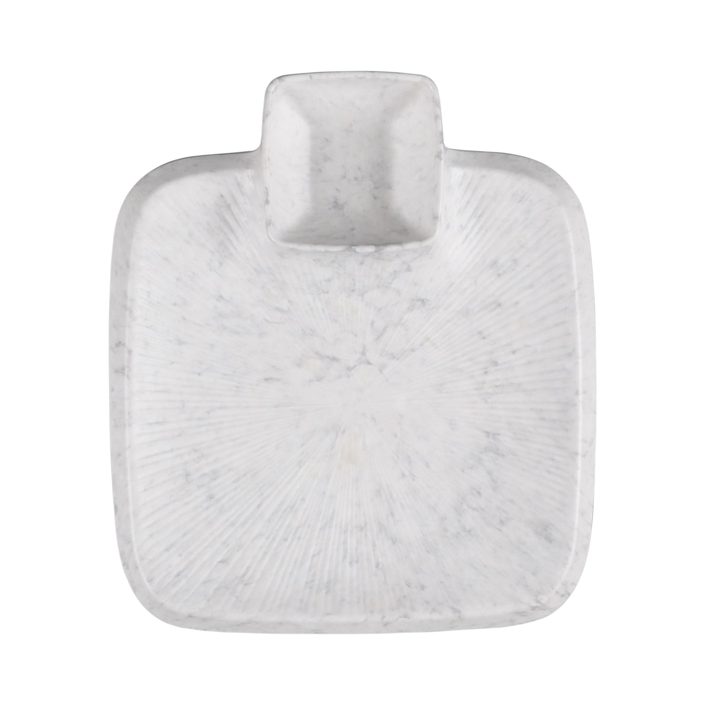 Melamine Round Chip & Dip Plate - Gray Marble