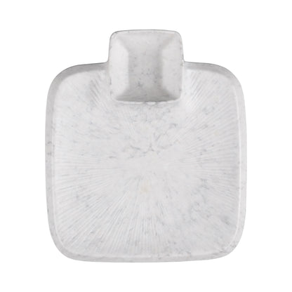 Melamine Round Chip & Dip Plate - Gray Marble