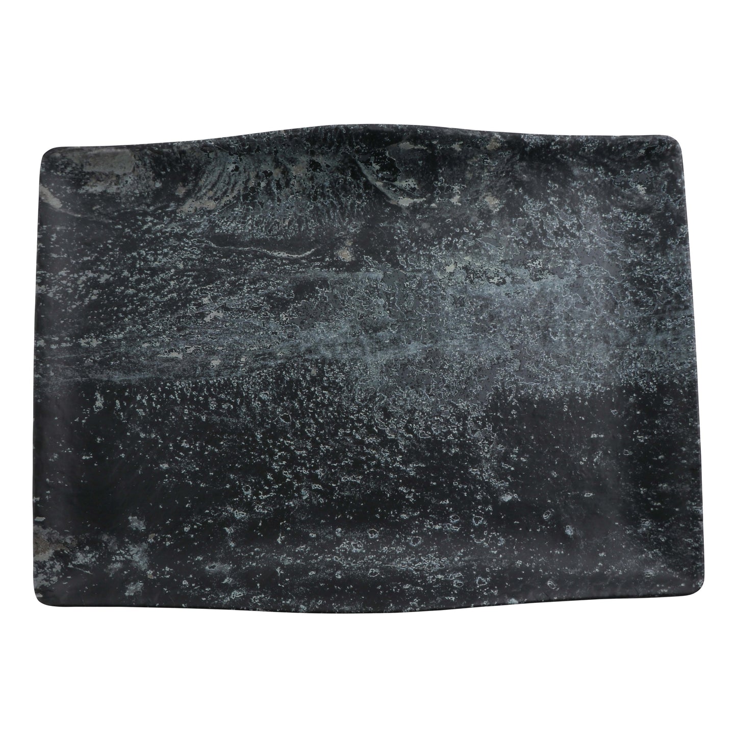 17.3"endure weathered pewter rectangle buffet melamine platter (medium), 17.3"L x 12.2w x 1.8"W, GET, cheforward