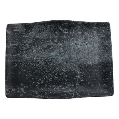 17.3"endure weathered pewter rectangle buffet melamine platter (medium), 17.3"L x 12.2w x 1.8"W, GET, cheforward