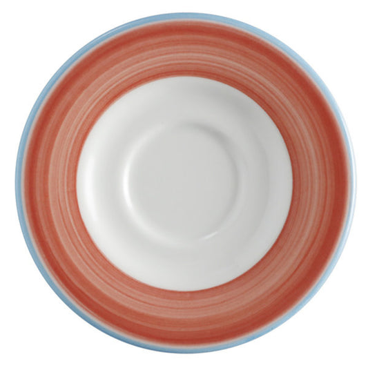 6 1/2" Coral Porcelain Tea/Bouillon Saucer, Corona Calypso (12 Pack)
