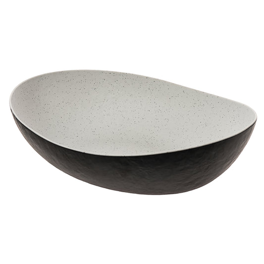 128.5 oz emerge stone natural/black melamine buffet bowl, 13.7"L x 10.6"W x 3.94"H, GET, cheforward