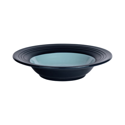 Melamine Round Two-Tone Bowl - Abyss Gloss Inside/Lapis Matte Outside