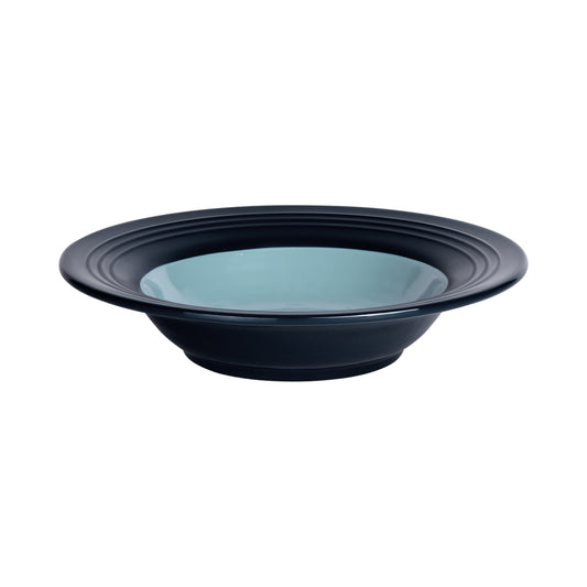 Melamine Round Two-Tone Bowl - Abyss Gloss Inside/Lapis Matte Outside