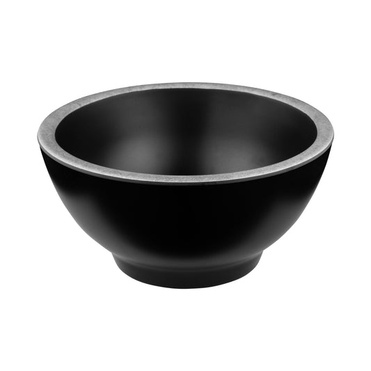 Melamine Round Bowl - Black w/ Silver Decal