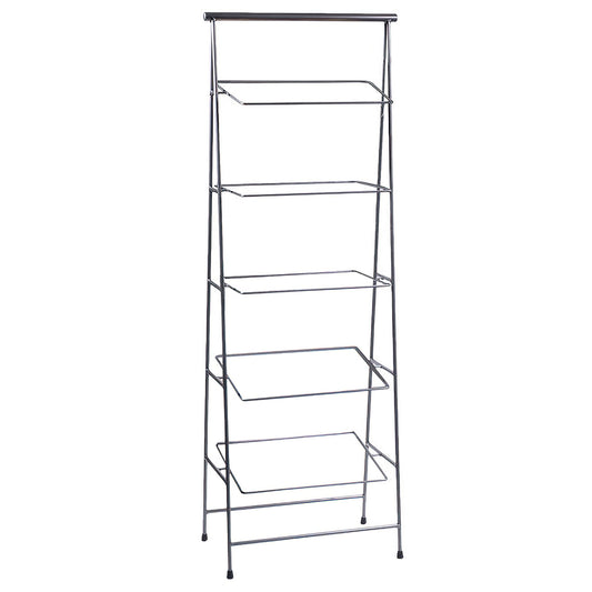 23.5" x 14" Gray Rectangular 5-Tier Tilted Pane Stand, 64"