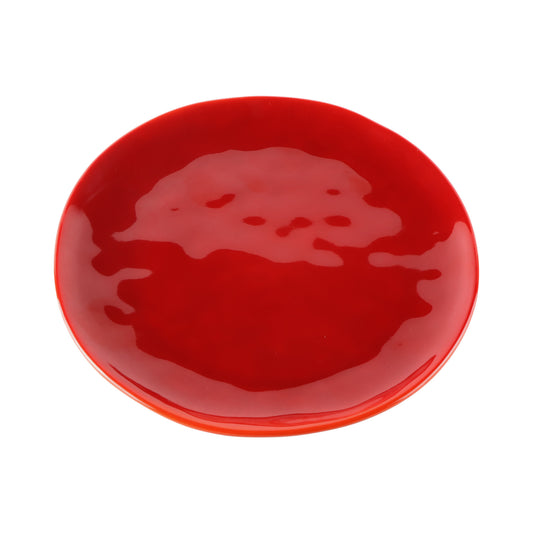 Melamine Round Plate - Red Glaze