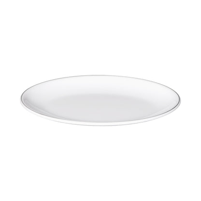 Melamine Oval Plate - White w/ Black Trim