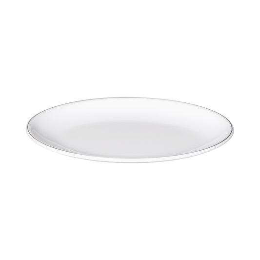 Melamine Oval Plate - White w/ Black Trim