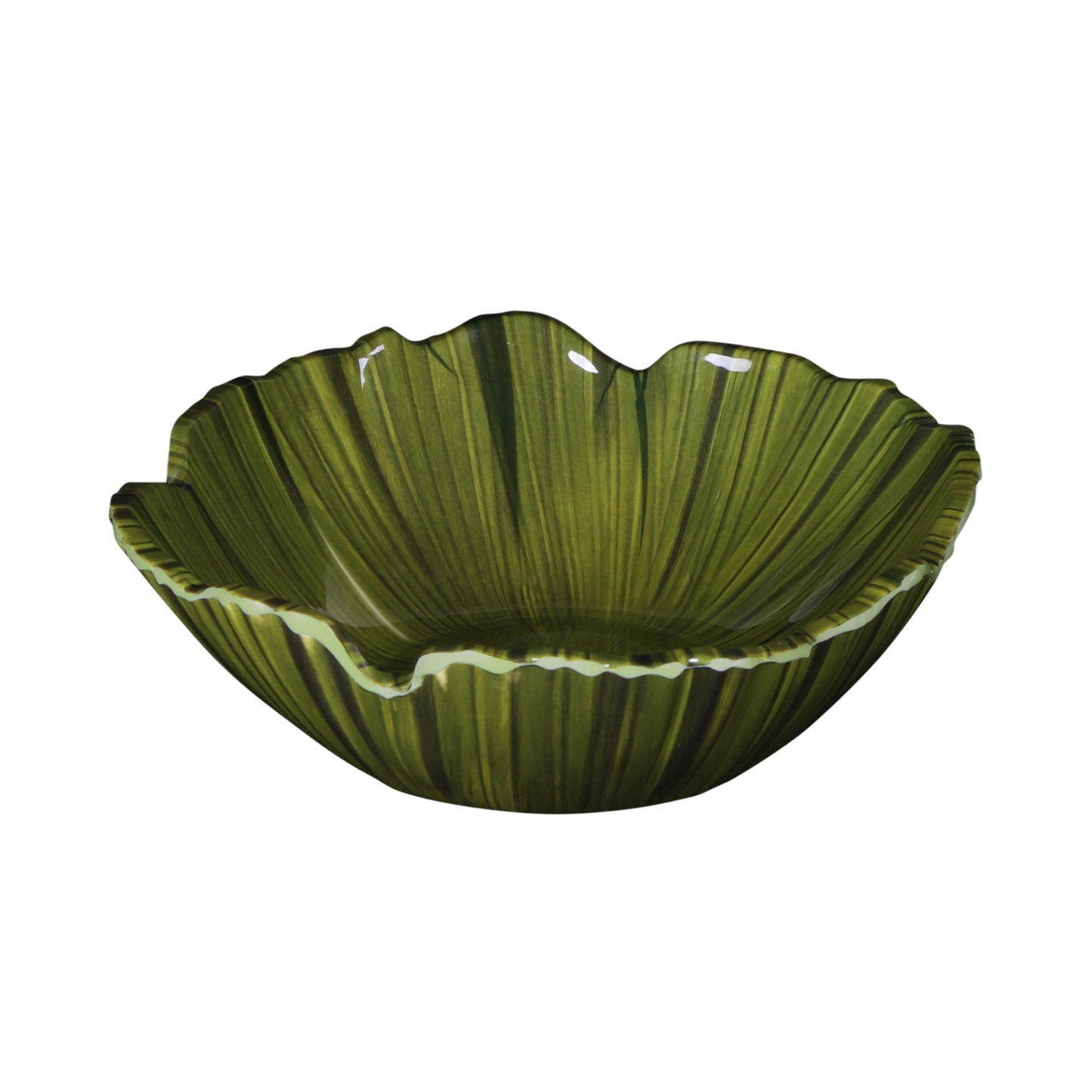 Melamine Small Palm Leaf Bowl - Design Green