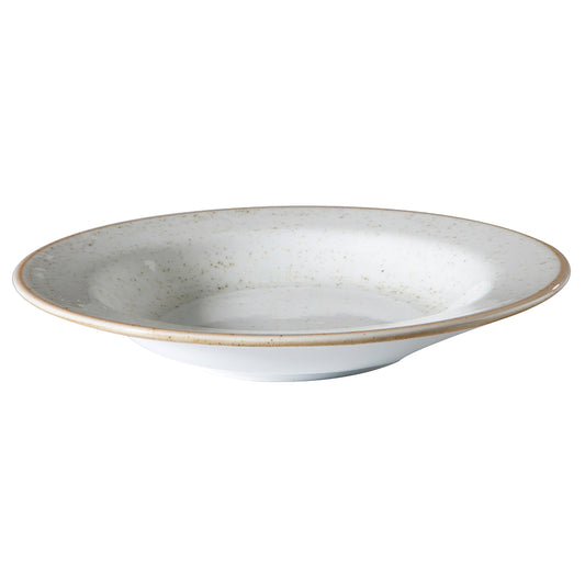 9.7 oz. Beige, Porcelain, Soup Bowl with Rim, 9" Top Dia., Corona Artisan Beige (12 Pack)