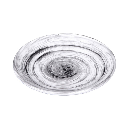 Melamine Round Plate - Black Design