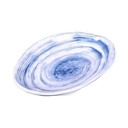 Melamine Deep Oval Plate - Navy Design