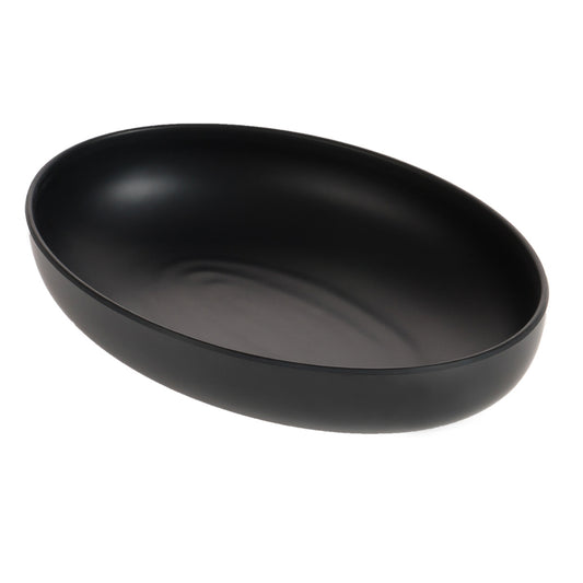 64 oz excel black oval melamine pasta bowl, 10"L x 7"W x 2.375"H, GET, cheforward