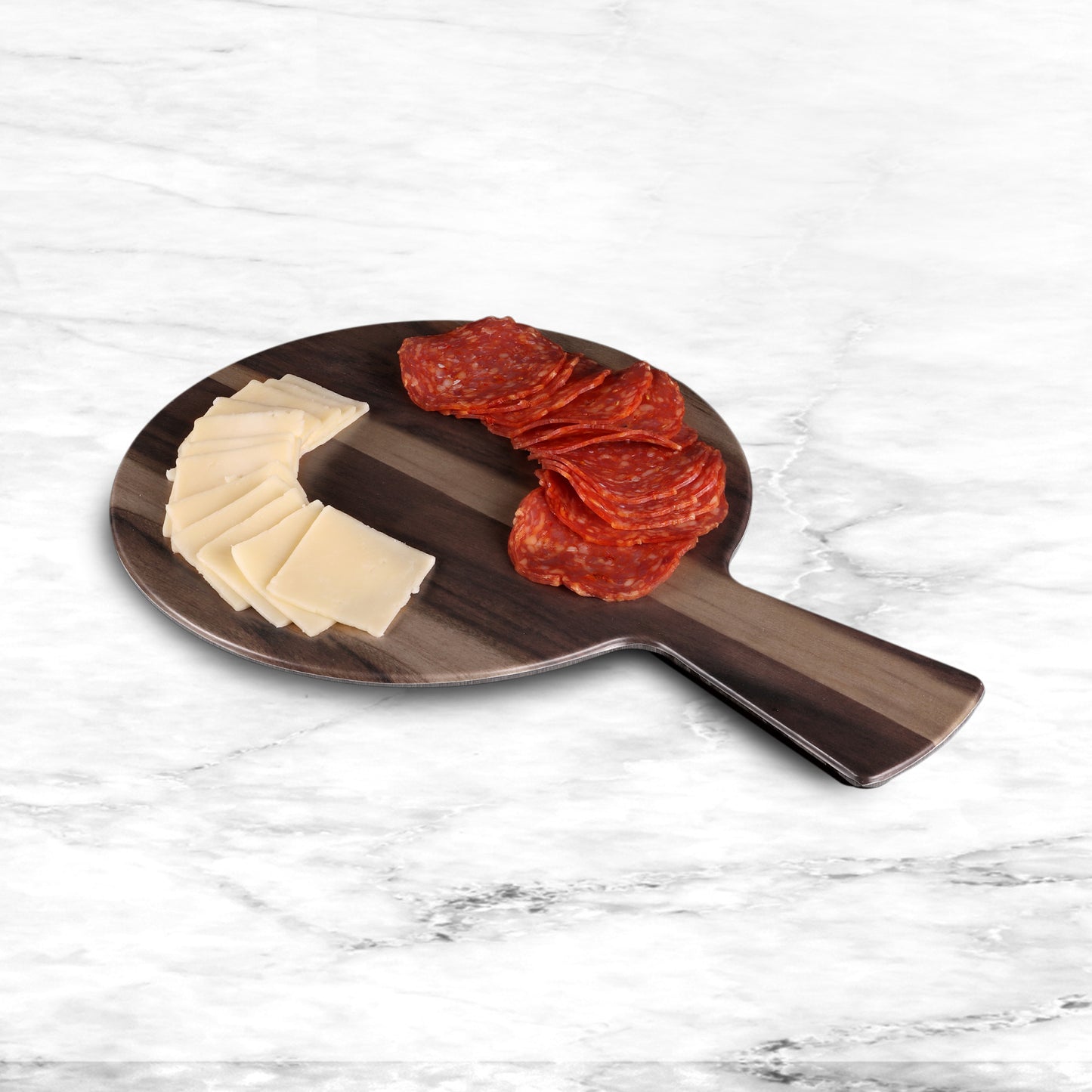 Melamine Round Serving Board - Bamboo