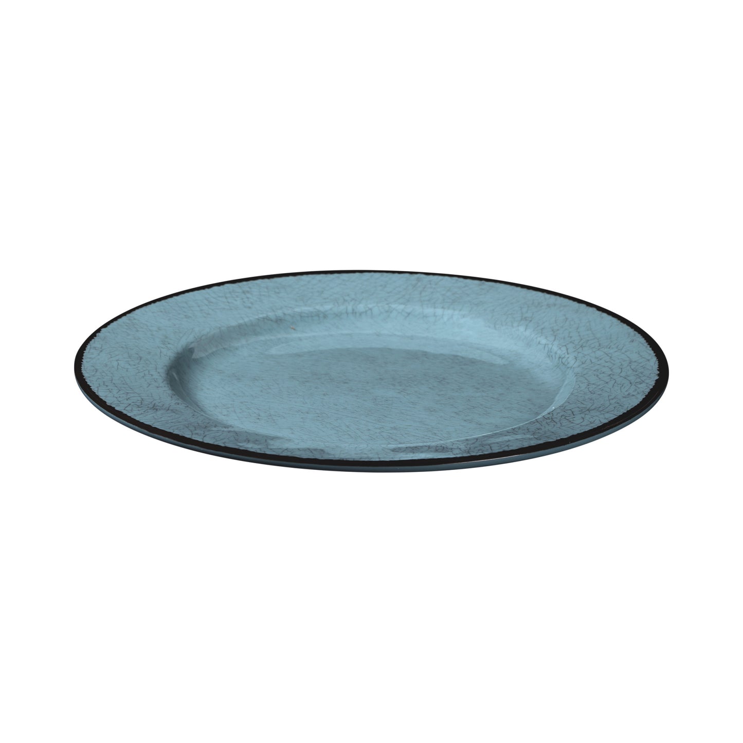 Melamine Round Crackle Plate - Cameo Blue